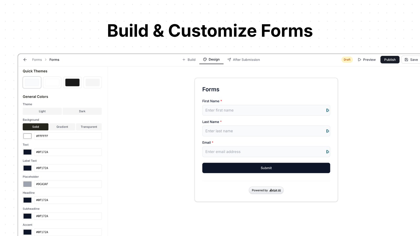 Orbit AI Form Builder